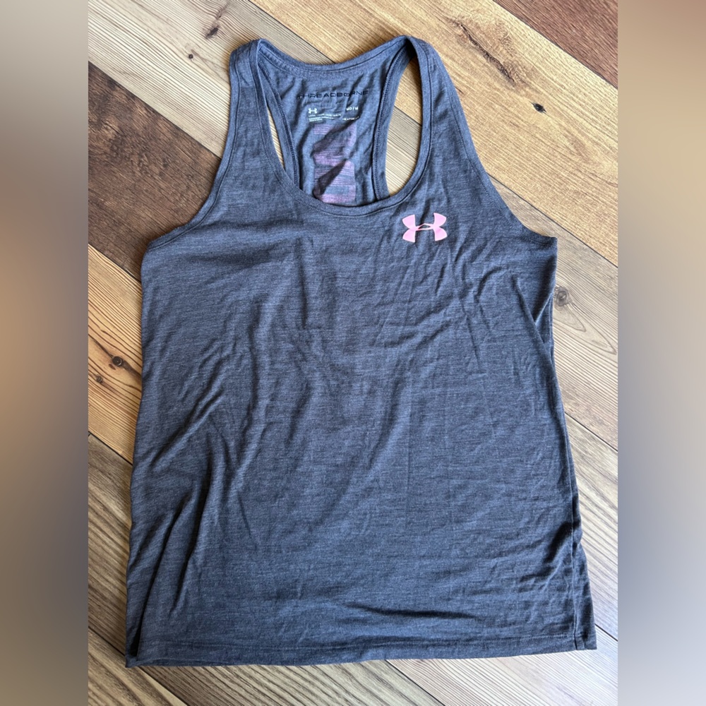 Under Armour Charcoal Tank with Pink Accents